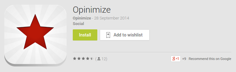 Opinimize on play store